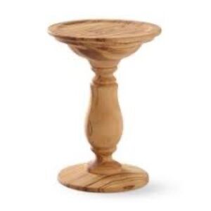 Williams Sonoma Beautiful Olivewood Pillar Candle Holder Brand New